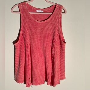 Ces Femme Coral Waffle Knit Sleeveless Tank